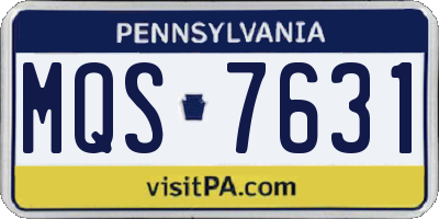 PA license plate MQS7631