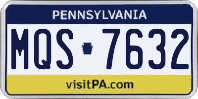 PA license plate MQS7632
