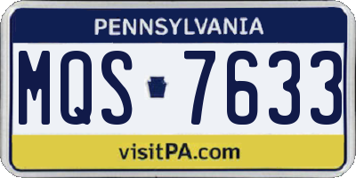 PA license plate MQS7633