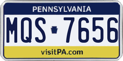 PA license plate MQS7656