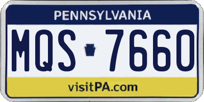 PA license plate MQS7660