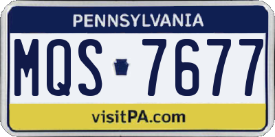 PA license plate MQS7677