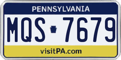 PA license plate MQS7679