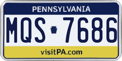 PA license plate MQS7686