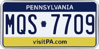 PA license plate MQS7709