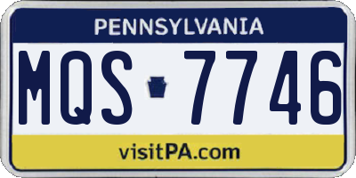 PA license plate MQS7746