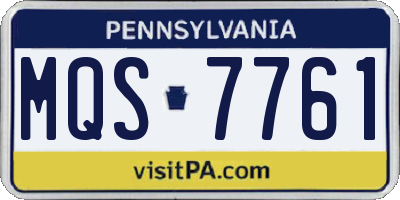 PA license plate MQS7761