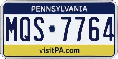 PA license plate MQS7764
