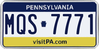 PA license plate MQS7771