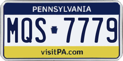 PA license plate MQS7779