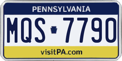 PA license plate MQS7790