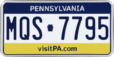 PA license plate MQS7795