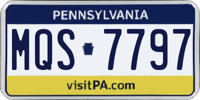 PA license plate MQS7797