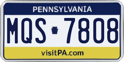 PA license plate MQS7808