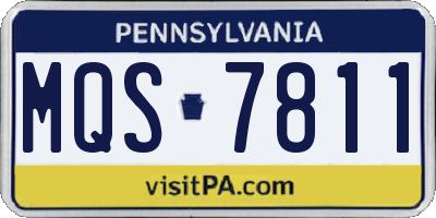 PA license plate MQS7811