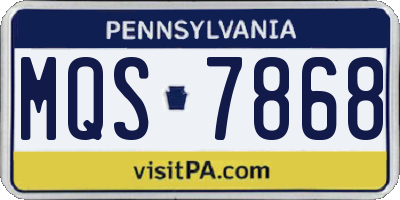 PA license plate MQS7868