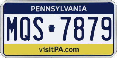 PA license plate MQS7879