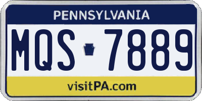 PA license plate MQS7889