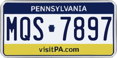 PA license plate MQS7897