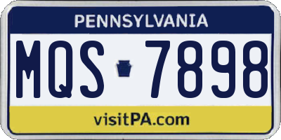 PA license plate MQS7898