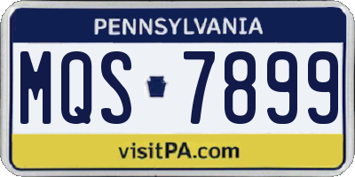 PA license plate MQS7899