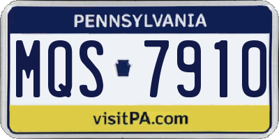 PA license plate MQS7910