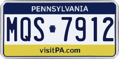 PA license plate MQS7912