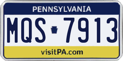 PA license plate MQS7913