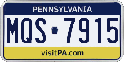 PA license plate MQS7915