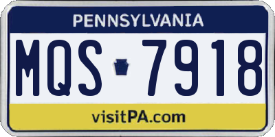 PA license plate MQS7918
