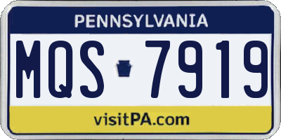 PA license plate MQS7919