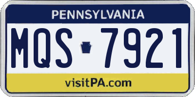 PA license plate MQS7921