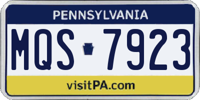 PA license plate MQS7923