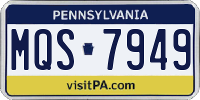 PA license plate MQS7949