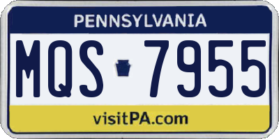 PA license plate MQS7955