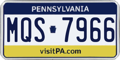 PA license plate MQS7966
