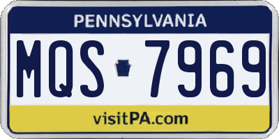 PA license plate MQS7969