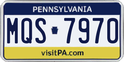 PA license plate MQS7970