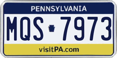 PA license plate MQS7973
