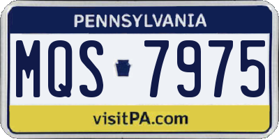 PA license plate MQS7975