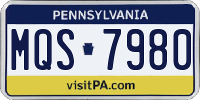 PA license plate MQS7980