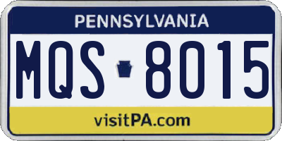 PA license plate MQS8015