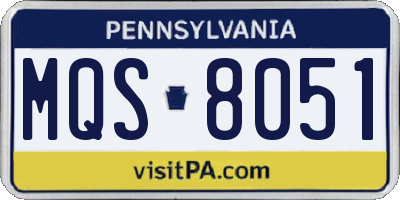 PA license plate MQS8051