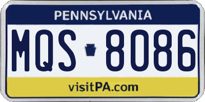 PA license plate MQS8086