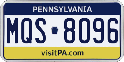 PA license plate MQS8096