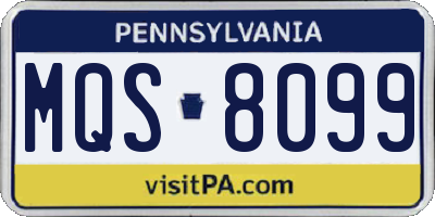 PA license plate MQS8099