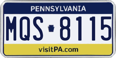 PA license plate MQS8115