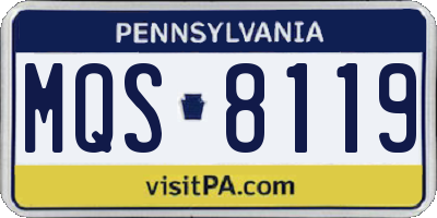 PA license plate MQS8119