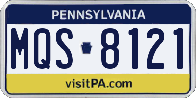 PA license plate MQS8121