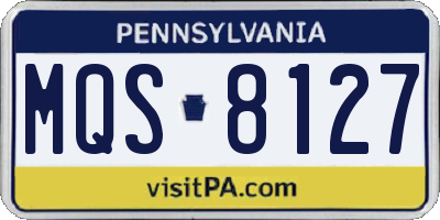 PA license plate MQS8127